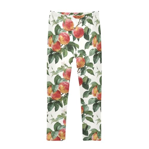Girls Leggings Peachs Fruit Soft Toddler Leggings for Girls Kids Pants Size 4T-10T