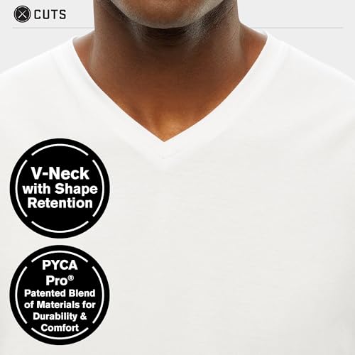 Clothing Men's Premium AO V-Neck Casual Short Sleeve T-Shirt | Classic Curve Hem | PYCA Pro Soft Fabric3