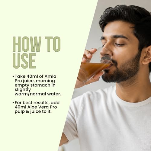 Image of Amla Pro: 100% Raw & Cold-Pressed Amla Juice | Supports Healthy Skin, Hair, and Digestion | Rich Source of Vitamin C | 1Ltr | Pack of 1