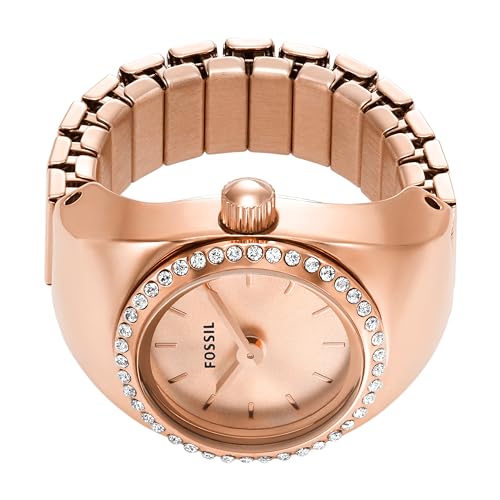 Image of Fossil Women's Watch Ring, Quartz Stainless Steel Two-Hand Ring Watch for Women
