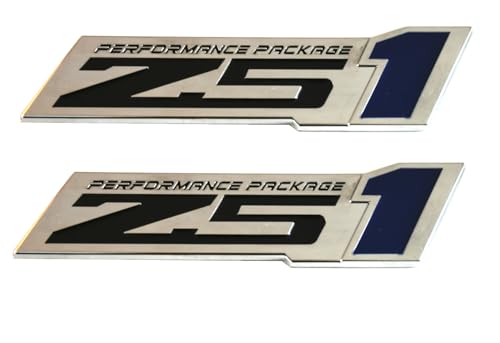 Image of 2pcs Z51 Performance Package Emblem Engine Hood 3D Badge Decal Replacement for Z51 (Blue), EI-SilveCutom#2