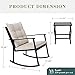 SOLAURA Patio Furniture 3-Piece Outdoor Rocking High-Back Chairs Black Wicker Patio Bistro Set - 2 Patio Chairs with Glass Coffee Table