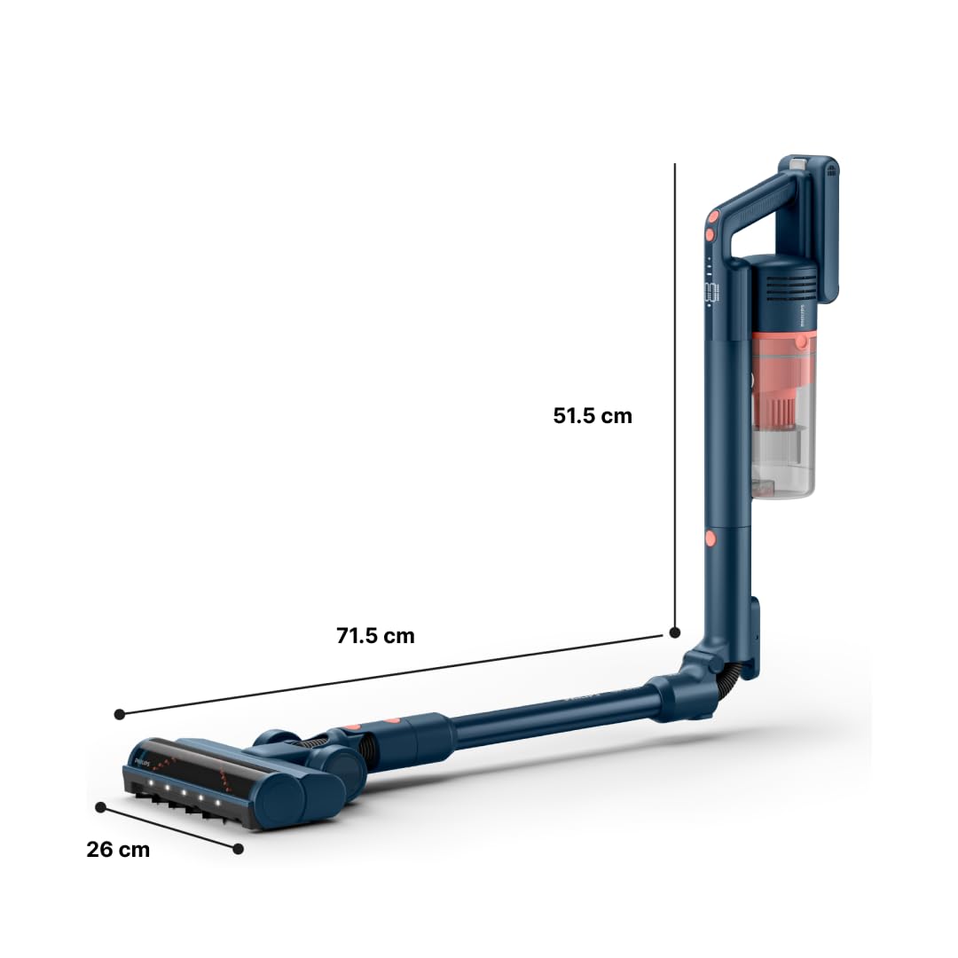 Philips SpeedPro Max Kabelloser Staubsauger 5000 Series Flex, Leistungsstarke Saugkraft, 60 Min. Laufzeit, Düse mit LED-Beleuchtung, Tierhaar-Düse, Fugendüse & Kombi-Zubehör, inkl. Display (XC5243/10)
