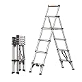 Telesladder Telescoping Ladder Home Foldable Telesherringbladder Small Indoor Extendable Ladder Multifunctional Lifting Folding Stairs Compact Ladder Marriage Vision/140 cm