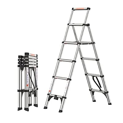 Telesladder Telescoping Ladder Home Foldable Telesherringbladder Small Indoor Extendable Ladder Multifunctional Lifting Folding Stairs Compact Ladder Marriage Vision/140 cm