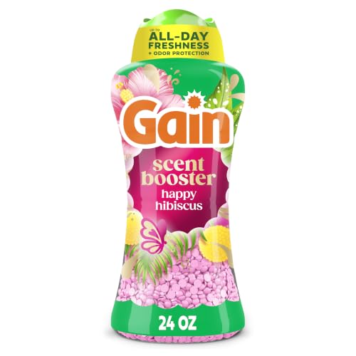 Gain In-Wash Laundry Scent Booster Beads Long-Lasting Fresh Scent Beads All Day Freshness and Odor Protection, Happy Hibiscus Scent, 24 oz (Packaging May Vary) - image 1