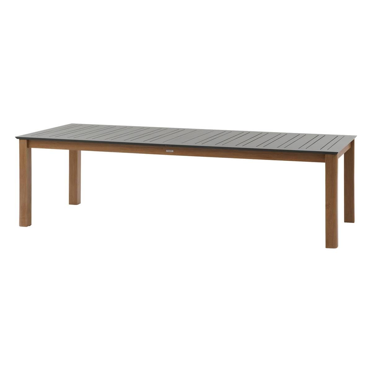 Hespéride - Table de Jardin Extensible rectangulaire Miceira Gris Graphite - 14 Places - Aluminium Antirouille - Meuble d'Extérieur Rallonge Papillon