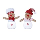 BLESOUYI Christmas Candy Jars Gingerbread Men Jars Decorative Jars for Candies and Cookies 2 Set Xmas Jars for Winter Holiday Parties Art Decoration Gift for Kids