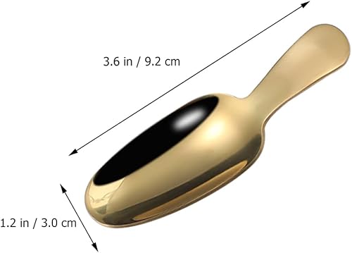 Miniatura 3 de DOITOOL 3 cucharas de acero inoxidable dorado con mango corto, mini cucharas de sal, 3.6 x 1.2 pulgadas, cuchara de condimentos de acero inoxidable,