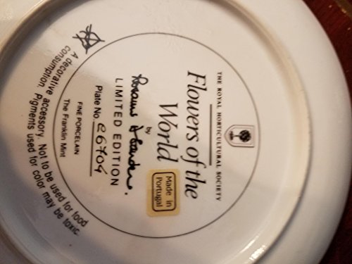 Franklin Mint Flowers Of The World Artist Fine Porcelain Plate Numbered And Signed,The Royal Horticultural Society, The, Limited Edition #26704 #TOP1