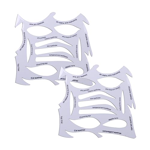 LuLiyLdJ Paquete de 2 plantillas de maquillaje para cejas, sombras de ojos, delineador de ojos, herramientas de maquillaje, varios estilos, plantillas de maquillaje reutilizables flexibles y prácticas