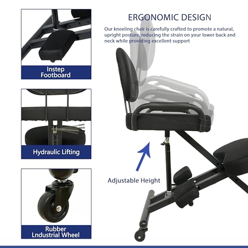 Ergonomic Kneeling Chair with Back Support