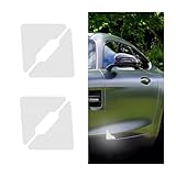 AUCELI 4PCS Car Door Edge Reflective Stickers, Anti-Scratch Anti-Collision Automotive Door Corner Guards Protector Warning Sticker, Vehicle Accessories for Truck SUV RV Van（White）