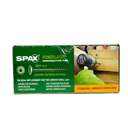 Spax 4581820701525 1/4 X 6" T-Star Washer Head Hcr (High Corrosion Resistant) Powerlag Contractor Pax (50 Pieces Per Box) #TOP3