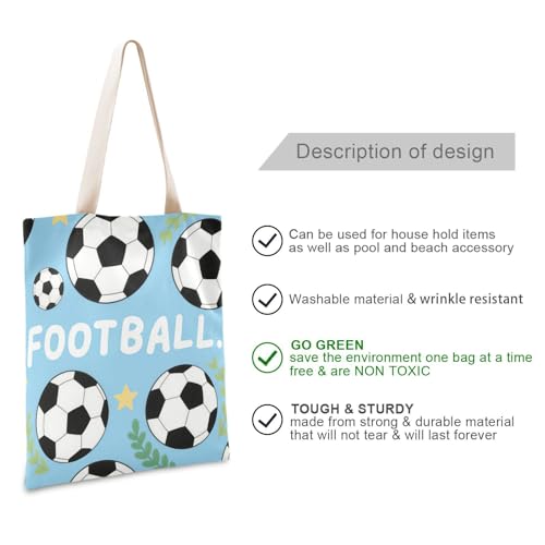 Cartoon Football Canvas Tote Bulk with handles Initial Tote Bags For Women Canvas Reusable Grocery Bags for Coworker Bolsa de lona2