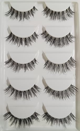 Image of BOBI Curl 12mm Eyelashes for Women - 5 Pairs | Lightweight False Eye Lashes | Made from Vegan Synthetic Hair | Reusable Easy to Fits in Any Eye shape | Wispy ZC Long Natural Fluffy Volume Lashes for Girls