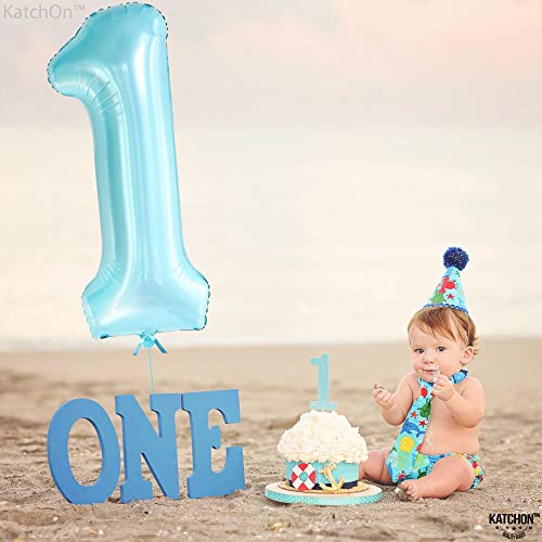Image of KatchOn Light Blue 1 Balloon Number 40 Inch