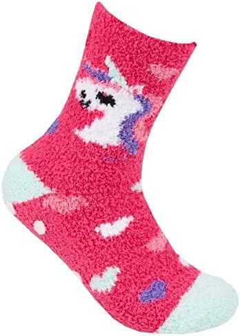 Ladies/Womens Socks Cosy Soft Fleece Brushed Gripper Bed Lounge Lasting UNICORN 4-7/37-42 Girls