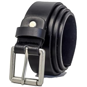 Ossi Men’s 40+ Years Crafting Expertise 34mm Smart Casual Leather Belt – Black, Brown, or Tan, Sizes 28-60 inches, Chunky Roller Buckle, Unisex-Adults