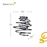 MiniSun | Contemporary Copper Metal Double Ribbon Spiral Ceiling Light Pendant | Pendant Lights, Home Décor & Improvement Essential | 300mm Shade Width - Image 4