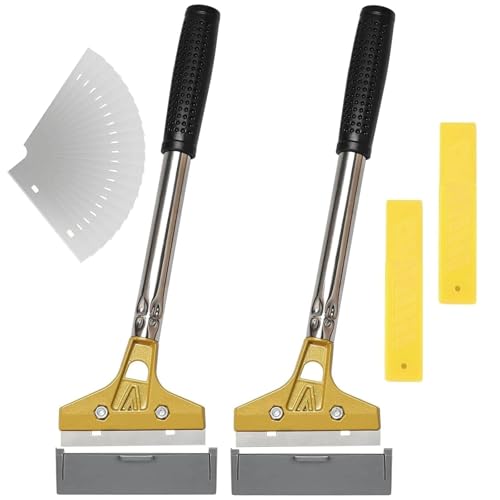 Touosy Rasqueta Vitrocerámica Rasqueta Cocina con 20 Cuchillas Vitrocerámica 100mm Acero Al Carbono, Espátula con Agarre Suave Asa Larga para Vidrio Parabrisas Granito Paredes Azulejos