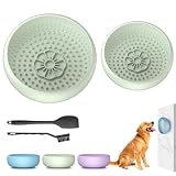 Pawinner 2-in-1 Schlecknapf Hund & Antischlingnapf Hunde Set, Rutschfesten Saugnäpfen, Leckmatte für Hunde, zur Angstlinderung & Langsame Fütterung, aus Lebensmittelechtem Silikon, Einfrieren, Grün