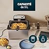 Princess Friteuse, capacité 5 L, 3270 W, technologie de zone froide, hublot, acier inoxydable, double thermostat, facile à nettoyer, éléments amovibles, 01.184090.01.001, Argent