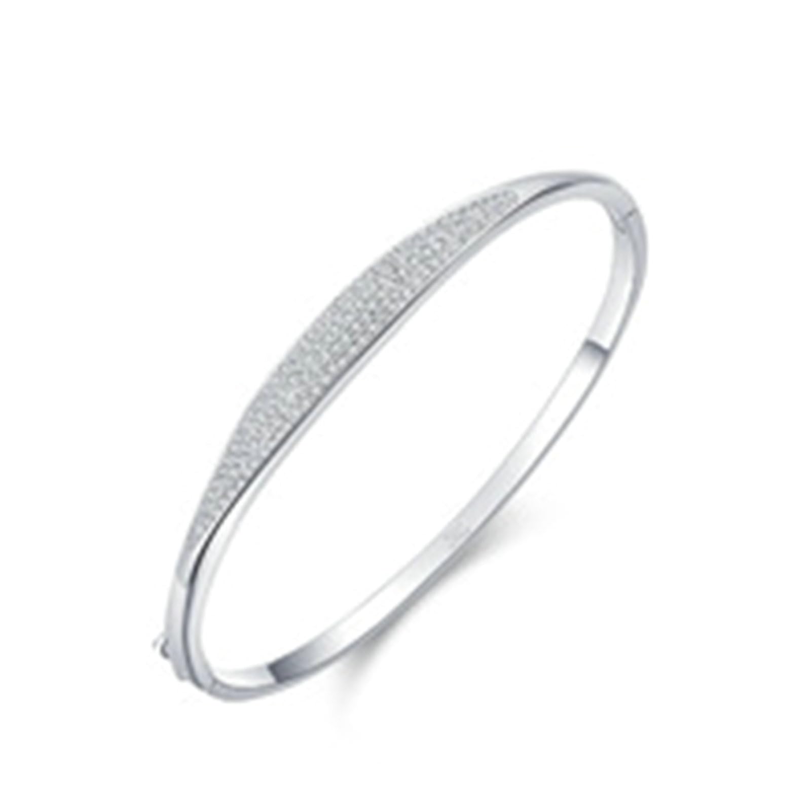 Pulsera de platino 950 para mujer, 54-60 mm de diámetro, geometría