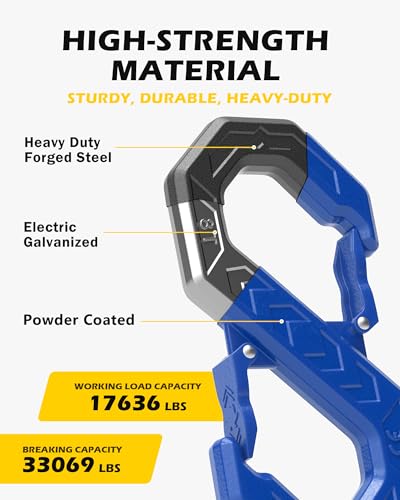Image of 3 /8 inch Tow Hook, S-Shaped Winch Hook, 33,000lbs Breaking Strength, G80 Heavy Duty Forged Steel, Fast Connect Easy Release Winch Shackle Towing Hook for Trucks, SUVs, ATVs, Trailers, Blue
