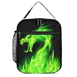 Dragon Insulated Lunch Bags For Men Women Boys Girls Reusable Lunch Bags For Work Office Travel Easy-To-Clean Cooler Tote Reusable Lunch Box For School/Work/Picnic