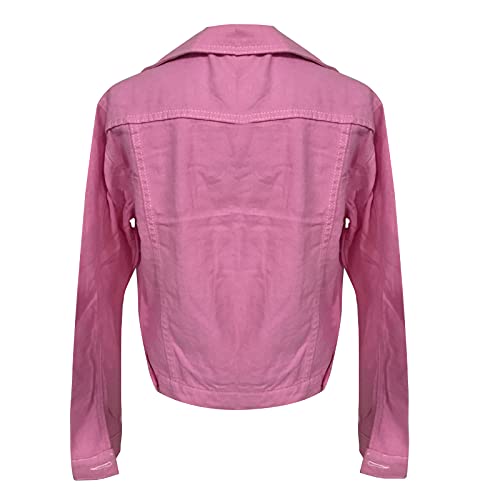 Halen T Shirts For Women, Fashion Tops For Women Size T Shirts Plus Size Women Fashion Women Solid Color Denim Jacket Jacket Button Casual Denim Clothes Long Sleeve Maternity Shirts(Pink,Small) #TOP3