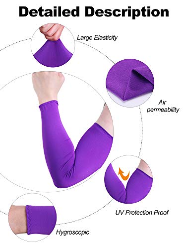 Bememo 9 Pairs UV Protection Sleeves Cooling Sleeves Long Arm Covers Arm Sleeves for Men and Women3