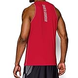 Under Armour Men's Charged Cotton Jus Sayin Too Tank, Red/Steel, Medium