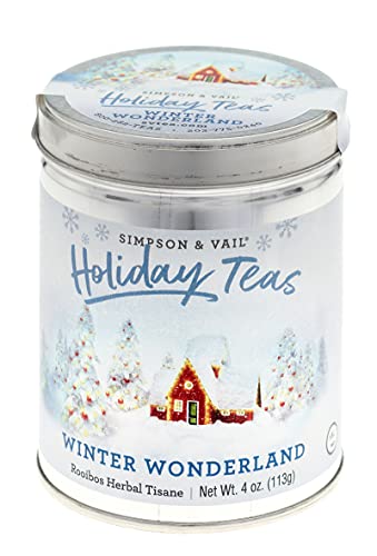 Simpson & Vail, Winter Wonderland Rooibos Herbal Tea, Holiday Collection - 4 Ounce Tin / 50 Cups