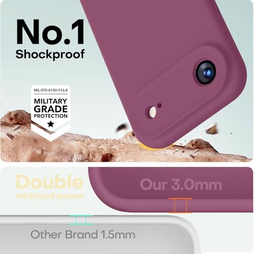 Image of LOVE 3000 Designed for iPhone Air Case, Premium Silicone [Compatible with Magsafe][Soft Anti-Scratch Microfiber Lining] Shockproof Protective Phone Case for Men Women 6.5 inch, WineRed