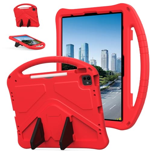 Coque iPad 2017 9.7 antichoc rouge idéale pour les vidéos en cuisine