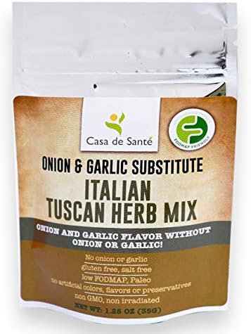 Paleo Seasoning, Healthy Spices for the Low FODMAP Diet (Tuscan Herb Seasoning) - No Onion No Garlic, Gluten-Free, Whole 30, All Natural, Non GMO, Non Irradiated - Casa de Sante (1.25 oz)