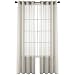 GoodGram 2 Pack Ultra Luxurious High Woven Elegant Sheer Grommet Curtain Panels - Assorted Colors (Ivory)