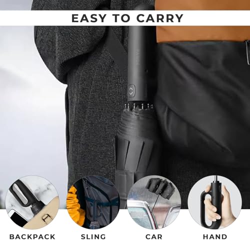 Image of PANCA Umbrella for Rain Big Size - Windproof UV Protection Compact Folding Umbrella for Men, Women, Girls & Kids | Automatic Open & Close, 8 Ribs Strong Stylish Chatri for Daily Monsoon Travel