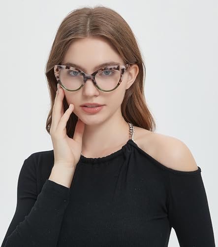 Image of VOOGLAM Stylish Cat Eye Blue Light Blocking Glasses for Women Anti Eyestrain Dry Eyes Eyewear