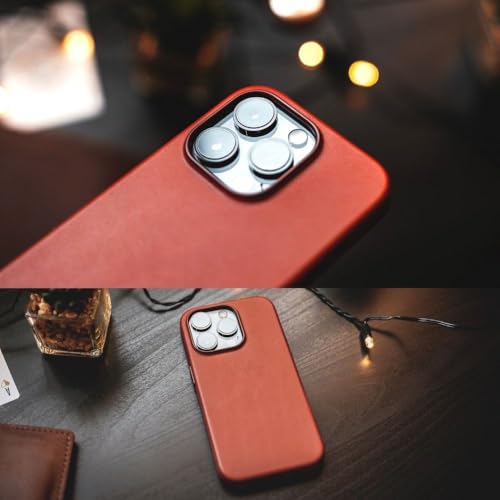 Image of Luxury Leather Case For iPhone 15 Pro Max | Imported Premium Leather | Compatible With Magsafe Brown