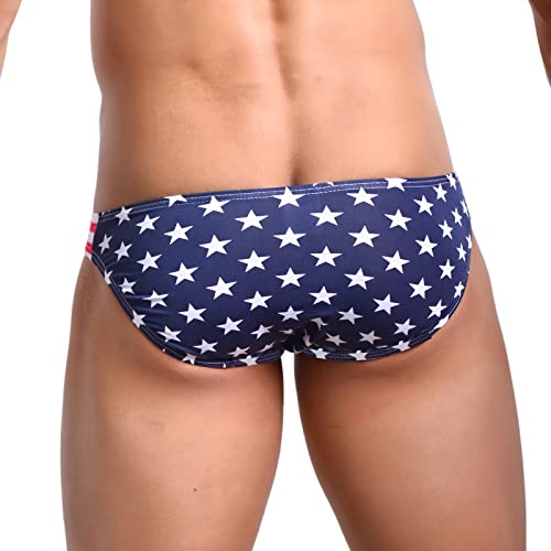 Evankin Men's Thong,American Flag Sexy Underwar Boxer Briefs G-String Bikini(33, 2Xl) #TOP3
