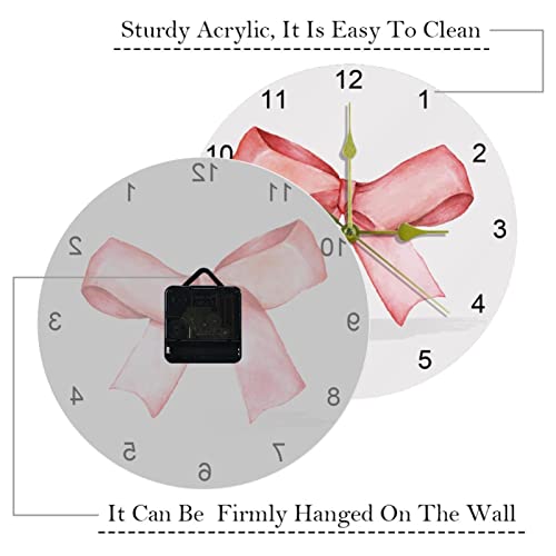 Horloge murale rouge de Pâques silencieuse décoration d'intérieur ronde