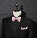 HISDERN Fliege Herren Rosa Fliege Mit Einstecktuch Set Selbstbinder Einfarbig Fliegen-Sets Für Festival Weihnachten Hochzeit Party,Rosa