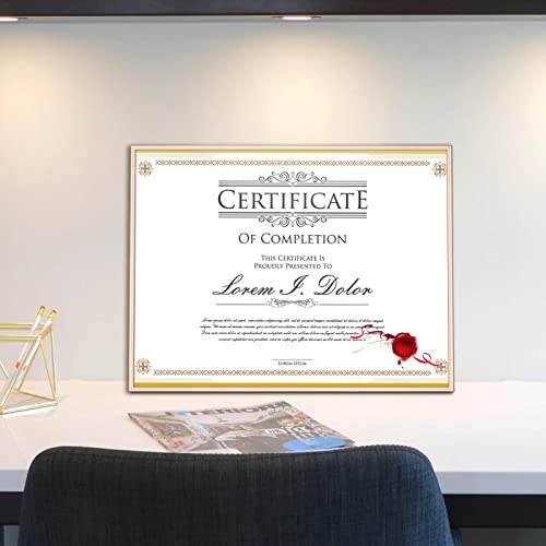 Fkvat 8.5X11 Picture Frame Brass Brushed Thin Metal Set Of 2 With Diploma Frame Certificate Document Frame For Wall And Tabletop Aluminum Photo Frames Display 8.5 X 11 Without Mat Or 5X7 With Mat (2 Pack ) #TOP2