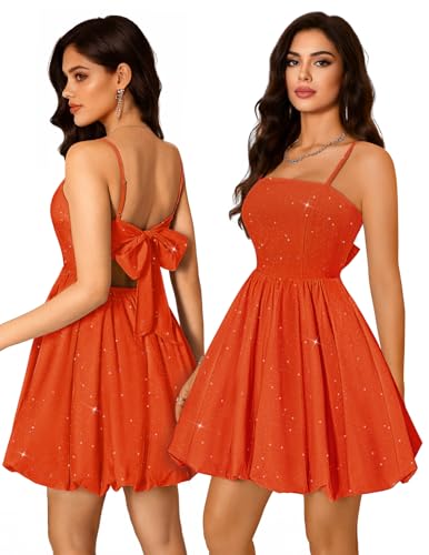 DRESSTELLS Sparkly Short Bubble Dress for Teens, Homecoming/Graduation/Birthday 2026, Spring Formal...