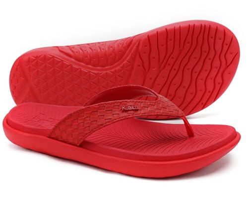 Image of KuaiLu Womens Flip Flops Arch Support Yoga Mat Cushioned Thong Sandals | Ladies Comfortable Walking Slides For Plantar Fasciitis Slip On Indoor Outdoor For Summer