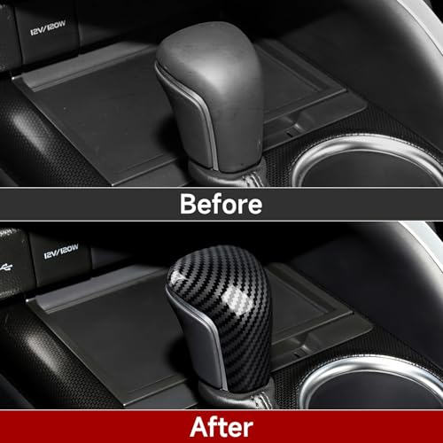 Image of Car Sticker Decal Gear Shift Knob Cover Carbon Color ABS Material Trim Sticker Fits for Toyota Camry 2018-2026 Avalon 2019-2022 Corolla 2020-2025 Interior Accessories