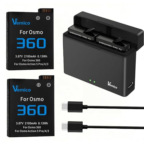Amazon | Vemico for DJI Osmo 360バッテリー 2*2100mAh PSE済 オズモ
