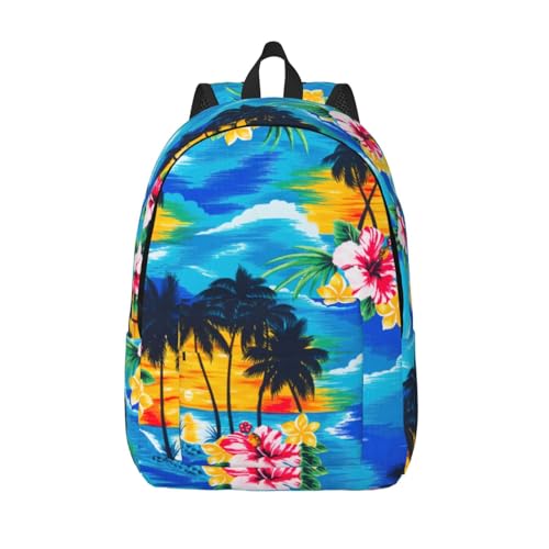 RoMuka Spiaggia. Tela Casual Leggero Zaino Portatile Portatile Zaino Escursionismo Grande Zaino, Palma., Small